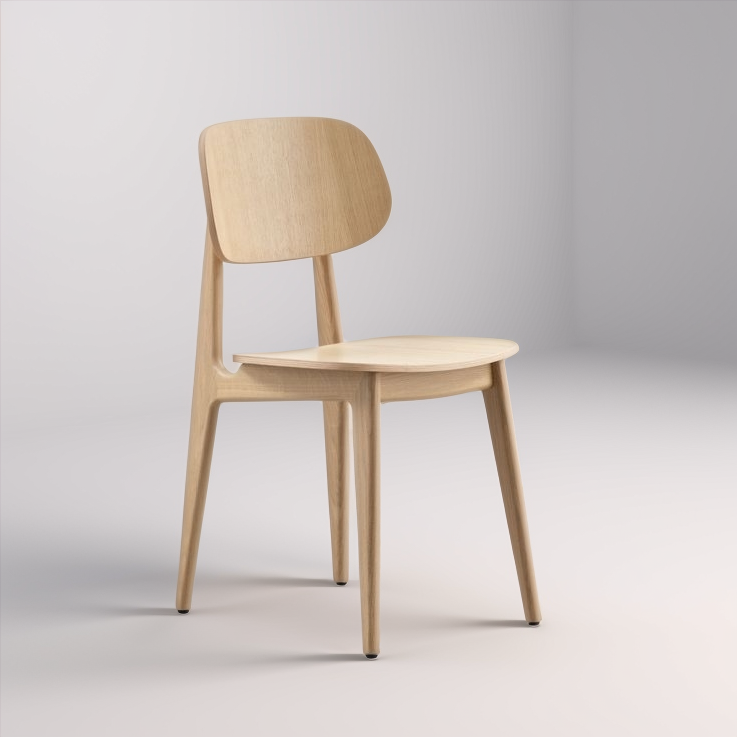 Beige Wooden Chair