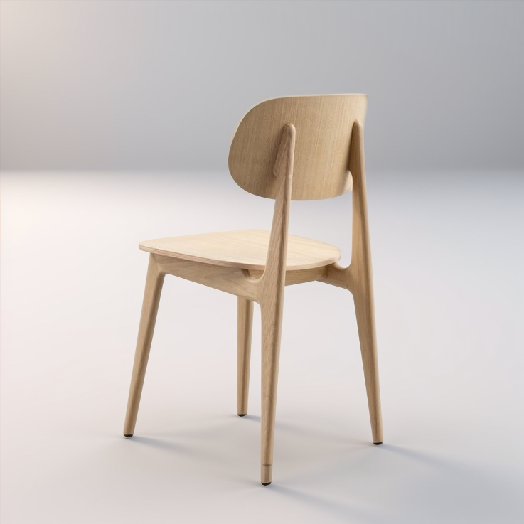 Beige Wooden Chair