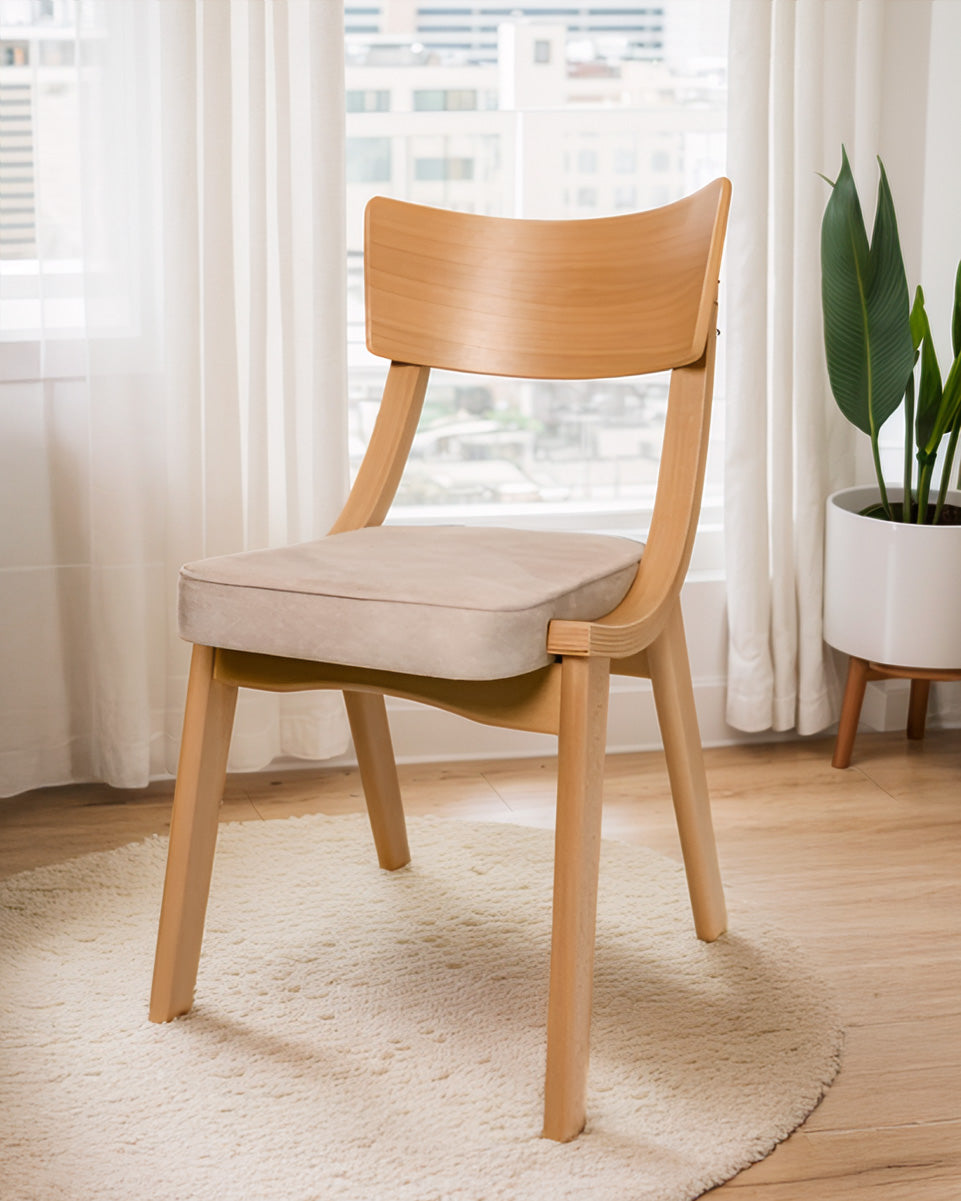 Beige Wooden Chair