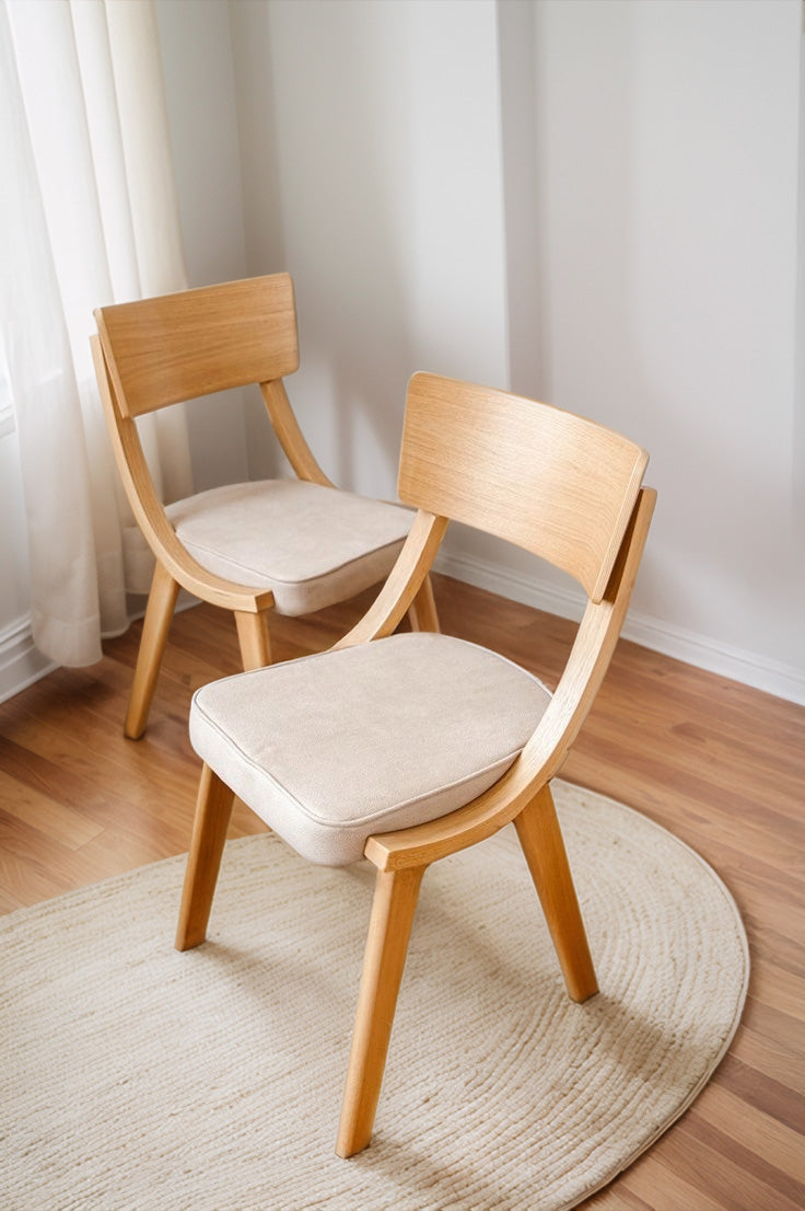 Beige Wooden Chair