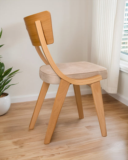 Beige Wooden Chair