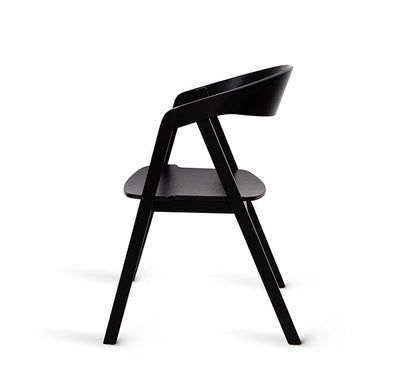 Black Wooden Chair with Hard Seat