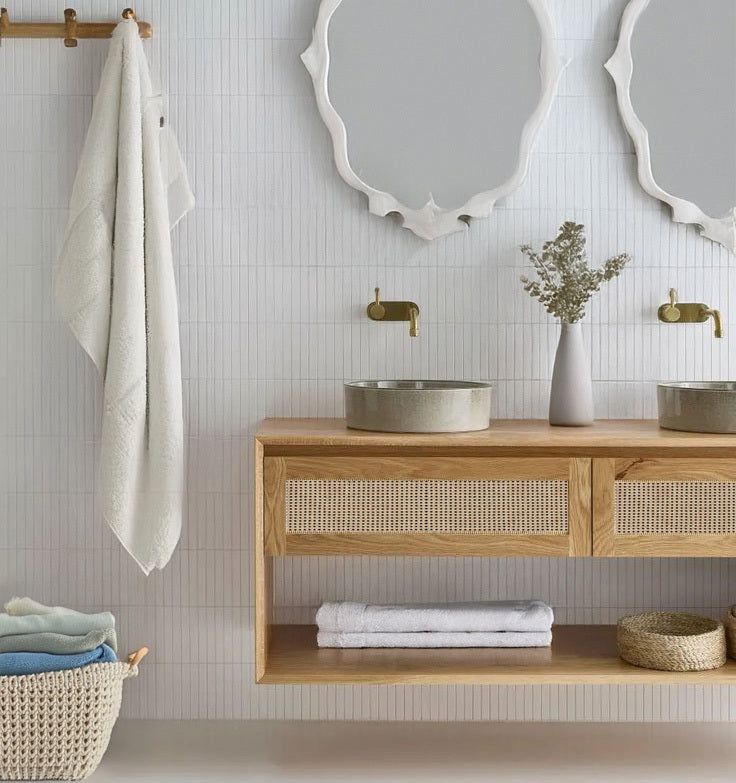 Wall-mount Bathroom Vanity With Rattan