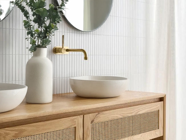 Wall-mount Bathroom Vanity With Rattan